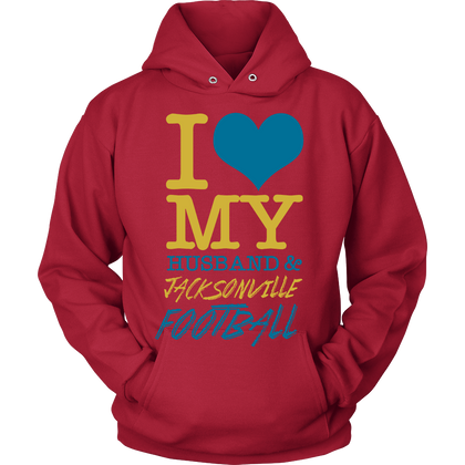 FunkyShirty I love my Husband & Jacksonville Football  Creative Design - FunkyShirty