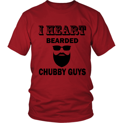 FunkyShirty I Heart Bearded Chubby Guys  Creative Design - FunkyShirty