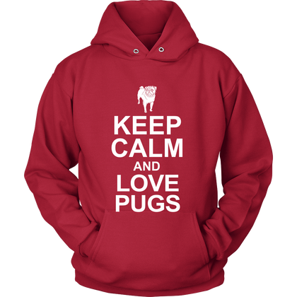 FunkyShirty Keep Calm and Love Pugs (Women)  Creative Design - FunkyShirty
