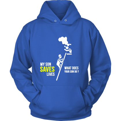 FunkyShirty My Son Saves Lives what Does your Son do? (Women)  Creative Design - FunkyShirty