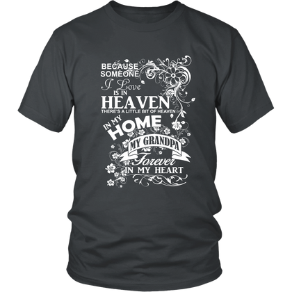 FunkyShirty Heaven Home my Grandpa Forever in my Heart (Men)  Creative Design - FunkyShirty