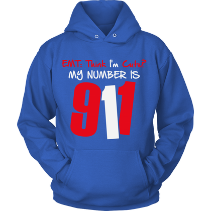 FunkyShirty EMT: Think I'm Cute?my Number is 911 (Women)  Creative Design - FunkyShirty