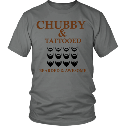FunkyShirty Chubby & Tattoed Bearded & Awesome  Creative Design - FunkyShirty