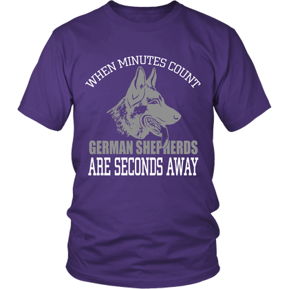 FunkyShirty When Minutes Count German Shepherd are Seconds Away (Men)  Creative Design - FunkyShirty