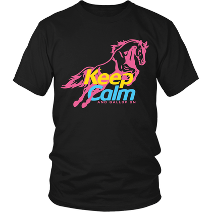 FunkyShirty Keep Calm and Gallop On (Men)  Creative Design - FunkyShirty