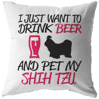 Beer and My Shih Tzu - Pillow