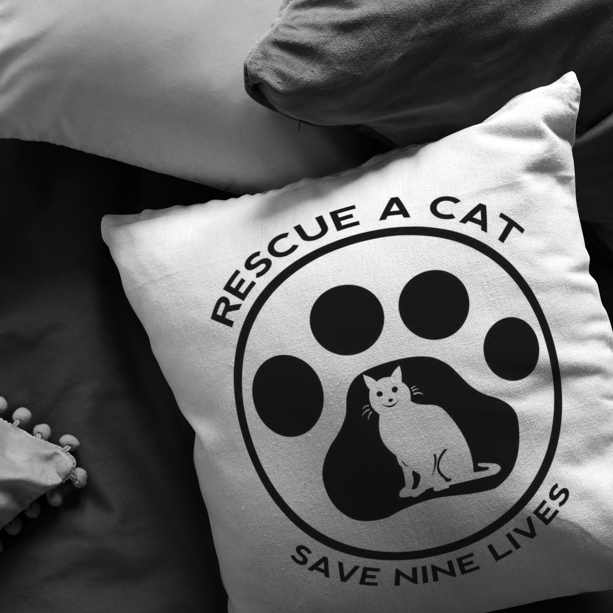 Rescue A Cat, Save Nine Lives - Pillow